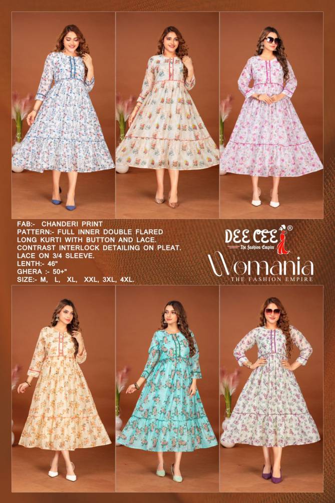 Womania By Deecee Chanderi Printed Kurtis Wholesale Shop In Surat
